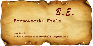Borsoveczky Etele névjegykártya